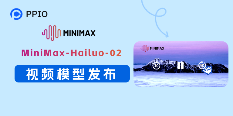PPIO上线MiniMax-Hailuo-02：全球排名第二的视频模型
